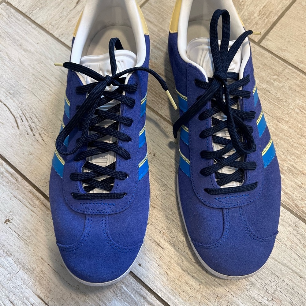 Adidas Gazelle Royal Blue and Yellow Sneakers - Picture 2 of 11